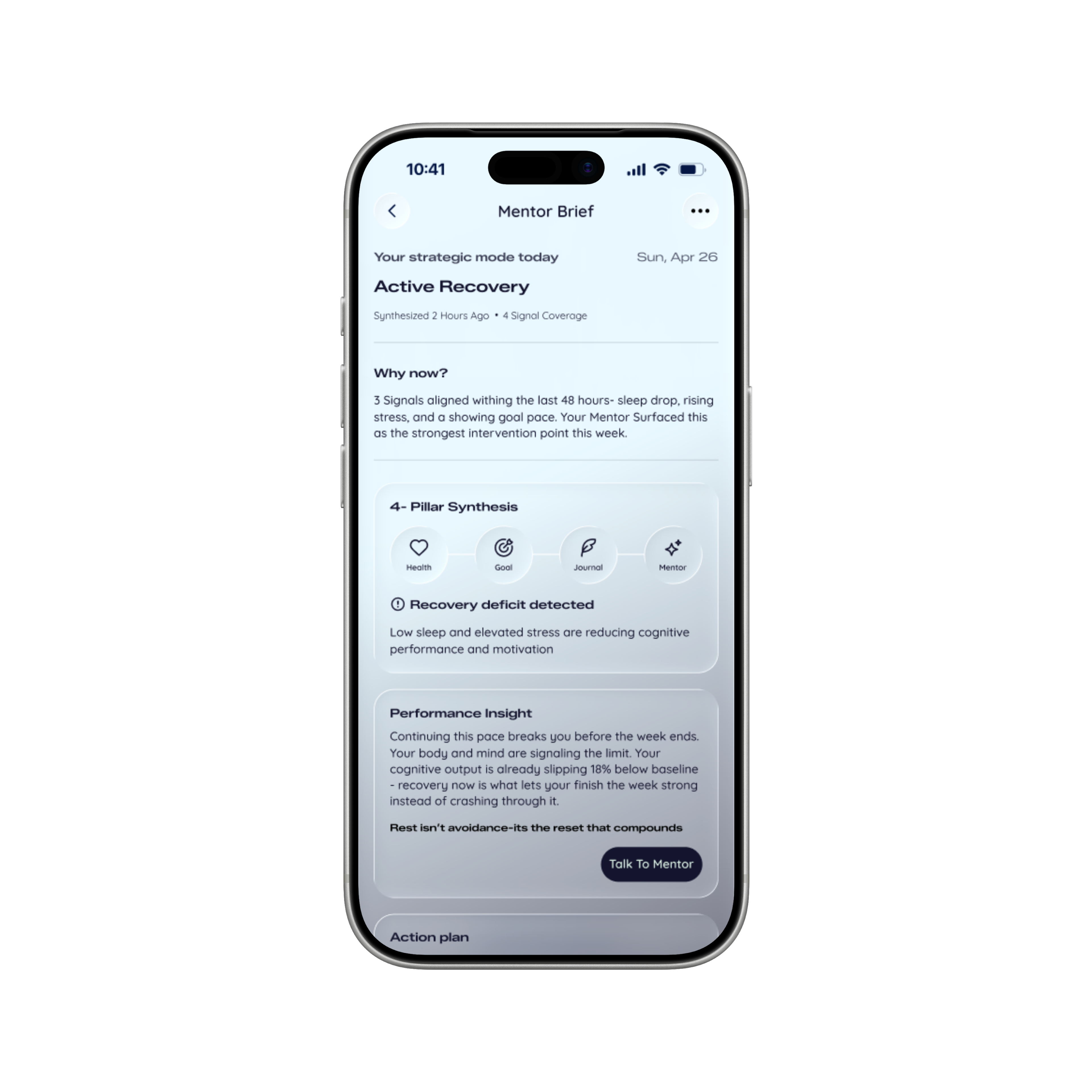 AI Mentor brief screen